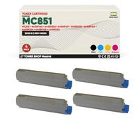 BDink Tóner Compatible con Oki MC851 MC861 (Pack 4) CMYK con Chip 44059168 44059167 44059166 44059165 para MC851CDTN MC851CDXN MC851DN MC861CDXN MC861DN Rendimiento Negro 7000 y Color 7300 Páginas