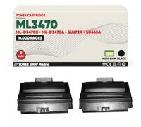 BDink Tóner Compatible con Samsung ML3470 ML-D3470B ML-D3470A SU672A SU665A Negro (Pack 2) con Chip para ML 3470D 3471ND 3472 Rendimiento 20000 páginas