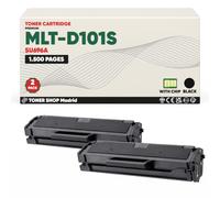 BDink Tóner Compatible con Samsung MLT-D101S SU696A Negro (Pack 2) con Chip para ML 2160 2161 2162 2164 2164W 2165 2165W 2168 SCX 3400 3405 SF 760P Rendimiento 3000 páginas
