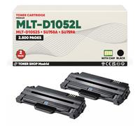 BDink Tóner Compatible con Samsung MLT-D1052L MLT-D1052S SU758A SU759A Negro (Pack 2) con Chip para ML1915 ML2525 ML2545 SCX4623 SF651 Series Rendimiento 2500 páginas