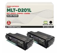 BDink Tóner Compatible con Samsung MLT D201L D201S Negro (Pack 2) con Chip para ProXpress M4030ND ProXpress M4080FX Reemplaza SU870A SU878A Rendimiento 20000 páginas