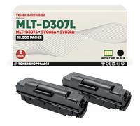 BDink Tóner Compatible con Samsung MLT-D307L MLT-D307S SV066A SV074A Negro (Pack 2) con Chip para Samsung ML4510 ML4510ND ML4512ND ML5012ND ML5015 ML5015ND ML5017ND Rendimiento 15000 páginas