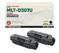 BDink Tóner Compatible con Samsung MLT-D307U SV081A Negro (Pack 2) con Chip para Samsung ML4510 ML4510ND ML4512ND ML5010 ML5010ND ML5012ND ML5015 ML5015ND ML5017ND Rendimiento 30000 páginas