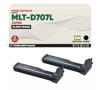 BDink Tóner Compatible con Samsung MLT-D707L SS775A Negro (Pack 2) con Chip para Samsung MultiXpress SL-K2200 SL-K2200ND Rendimiento 10000 páginas