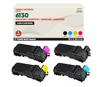 BDink Tóner Compatible con Xerox 6130 Reemplaza 106R01281 106R01278 106R01279 106R01280 CMYK (Pack 4) con Chip para Phaser 6130 6130N Rendimiento Negro 2500 y Color 1900 páginas