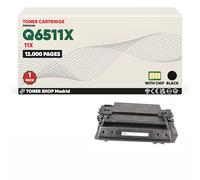 BDink Tóner Compatible HP 11X Negro con Chip para Laserjet 2400 2400DN 2410 2420 2420D 2430 2430DTN 2430T 2430TN Rendimiento Q6511X