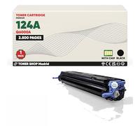BDink Tóner Compatible HP 124A Q6000A Negro (Pack 1) con Chip para Color LaserJet 1600 2600N 2605 2605DN 2605DT 260NSE CM 1015MFP CM 1017MFP Rendimiento 2500 páginas