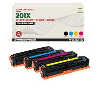 BDink Tóner Compatible HP 201X 201A 203X 203A CMYK (Pack 4) con Chip para Color LaserJet Pro M252dw M252n M254dw M254nw M277 M280nw M281fdn M281fdw Rendimiento Negro 3200 páginas y color2500 páginas