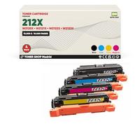 BDink Tóner Compatible HP 212X W2120X W2121X W2122X W2123X CMYK (Pack 4) con Chip para Color Laserjet Enterprise M554dn M555x M578f M578dn. Rendimiento 13000 páginas Negro y 10000 páginas Color