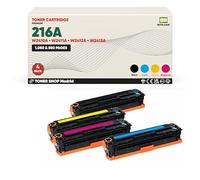 BDink Tóner Compatible HP 216A W2410A W2411A W2412A W2413A CMYK (Pack 4) con Chip para Color LaserJet Pro MFP M182n M183fw Rendimiento 1050 Páginas Negro y 850 Páginas Color