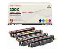 BDink Tóner Compatible HP 220X W2200X W2201X W2202X W2203X CMYK (Pack 4) con Chip para Color Laserjet Pro 4202dn 4202dw MFP 4302dw Rendimiento 7.500 Páginas Negro y 5.500 Páginas Color
