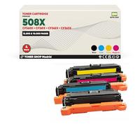 BDink Tóner Compatible HP 508X CF360X CF361X CF362X CF363X CMYK (Pack 4) con Chip para Color LaserJet Enterprise M552 M553 Flow M577 Series. Rendimiento 12500 páginas Negro y 10000 páginas Color