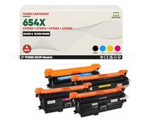BDink Tóner Compatible HP 654X/654A CF330X CF331A CF332A CF333A Negro Cyan Amarillo Magenta (Pack 4) con Chip para Color LaserJet Rendimiento 20500 páginas Negro y 15000 páginas Color