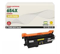 BDink Tóner Compatible HP 654X 654A CF332A Amarillo con Chip para Color LaserJet Enterprise M650, M651dn, M651n, M651xh, M651xhm Rendimiento 15000 páginas