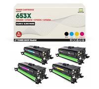 BDink Tóner Compatible HP 656X CF460X CF461X CF462X CF463X Negro Cyan Amarillo Magenta (Pack 4) con Chip para Color LaserJet Rendimiento 27000 paginas Negro y 22.000 Páginas Color