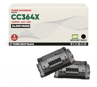 BDink Tóner Compatible HP CC364X CE390X Negro (Pack 2) con Chip para Laserjet Enterprise 600 M602 M603 y Laserjet P4015 P4515 Series. Rendimiento 24000 páginas CC-364X