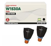 BDink Tóner Compatible HP W1530A Negro (Pack 2) con Chip para Laserjet Tank 1504w 2504dw MFP 1604w 2604dw 2604sdw Rendimiento W1530-A