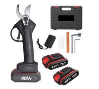 Bdit accesorios Tijeras de Poda con 2 Baterías de 48V Trituradora de Ramas Profesional Tijeras Eléctricas Tijera de Jardín Árboles Frutales Inalámbrica Sin Cables Arbustos, verde azul