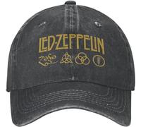 BDJYHACP Gorra de béisbol Snapback Sombrero para el Sol Banda Informal Gorra de béisbol Gorro de Mezclilla Desgastado Snapback Heavy Metal Led Zeppelins Actividades al Aire Libre Regalo de cumpleaños