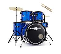 BDK-1 Kit de Batería Acústica Completa 22" para Principiantes - Azul | Para Principiantes, Kit 5 Piezas, Timbales de Chopo 6 Capas, Platillos de Acero, Taburete, Baquetas y Soportes Doble Base