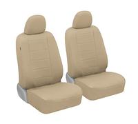 BDK carXS - Fundas de Cuero Beige para Asientos Delanteros de Coche, 4 Piezas, Piel sintética, Incluye Fundas de Asiento Delantero, Fundas de Asiento de automóvil para Camiones, SUV