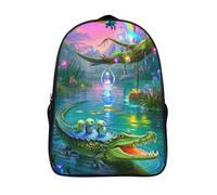 BDKSLBDIP cocodrilo Mochila Niño 3D Resistente Al Agua - Mochila Infantil Con Correa Para Jardín Y Preescolar 40x28x16cm