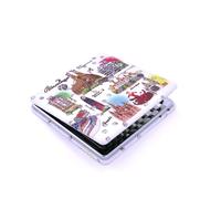 BDM Espejo de Bolsillo Barcelona | Espejo Compacto Doble para Mujer | Regalo Souvenir de Viaje con Brillantes | Diseño Gaudí Sagrada Familia | Ideal para Bolso