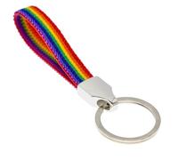 BDM Llavero de Tela LGTB, Portallaves Arcoiris Hilo, Anilla Con Bandera del Orgullo, Accesorio Original