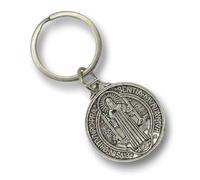 BDM - Llavero Medalla de San Benito | Amuleto Doble Cara | Llavero de Metal Religioso | Accesorio Espiritual Coche Llaves de Casa - Modelo 1