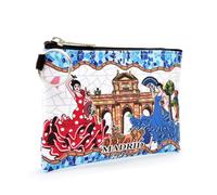 BDM - Monedero de Madrid | Puerta de Alcala, Oso, Cibeles y Flamenco español| Cartera con Cremallera y Anilla Llaves (12,5 x 8,5 cm) - Modelo 3