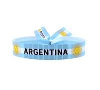 BDM Pulsera Bandera Argentina | Ajustable de tela bordado HD| Pulsera Albiceleste | Apoyo a la Selección y Orgullo Argentino