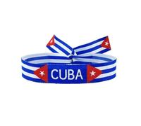 BDM - Pulsera Bandera de Cuba | Estrella Solitaria Cubana | Brazalete Ajustable (14-20 cm) | Orgullo Cubano y Souvenir Unisex - Modelo 1