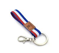 BDM Pulsera Bandera de Francia | Elige Pulsera, Llavero o Set | Diseño Tricolor con Etiqueta de Cuero | Orgullo Francés Les Bleus