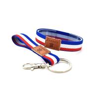 BDM Pulsera Bandera de Francia | Elige Pulsera, Llavero o Set | Diseño Tricolor con Etiqueta de Cuero | Orgullo Francés Les Bleus