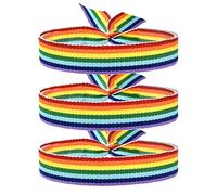 BDM - Pulsera bandera LGTBI, orgullo gay, de tela con el arcoíris. - 3 Unidades