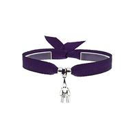 BDM Pulsera cofrade. Regalos de semana santa, nazarenos, costalero, figura religiosa, pulsera de tela morada de cofradía con colgante de nazareno. Pulsera hombre y mujer