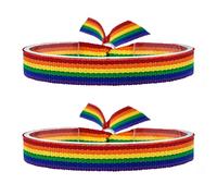 BDM Pulsera con la bandera LGTBI de tela, ajustable para hombre y mujer. Ancho de 10mm.