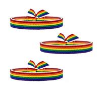 BDM Pulsera con la bandera LGTBI de tela, ajustable para hombre y mujer. Ancho de 10mm.