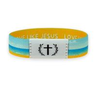 BDM Pulsera Cristiana Elástica con Chip NFC | Love Like Jesus | Pulsera de Fe Reversible para Hombre y Mujer | Regalo Religioso con Mensajes Diarios de Salmos
