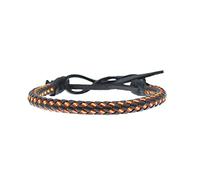 BDM Pulsera de Cuero marrón Oscuro Trenzado con la Bandera de España, Ajustable para Hombre y Mujer. Elige tu Color Favorito