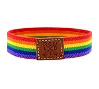 BDM Pulsera de hombre o mujer de tela con la bandera del orgullo Gay, LGTBI, bisexual, lesbianas y transexuales. Elástica y muy cómoda para regalar, brazalete de la amistad. Medida 16 a 18cm.