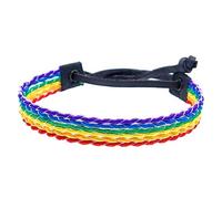BDM Pulsera de hombre y mujer de tela de la Bandera LGTBI o arcoíris, para revindicar tu Orgullo. Pride Gay, Lesbiana, Bisexual y Trans.