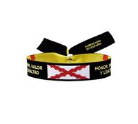 BDM Pulsera de Tela Cruz de Borgoña, Bandera Borgoña y Tercios Españoles, Bandera de España. Accesorio unisex de Orgullo Histórico.