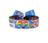 BDM - Pulsera de tela LGTBIQ+, Lesbianas, Gays, Transexuales, Bisexuales, Intersexuales y Queer. - Modelo 9