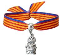 BDM Pulsera Fallera Valenciana | Cinta con la Bandera de Valencia Senyera | Colgante de Fallerita | Recuerdo Típico de las Fallas | Regalo Original para Mujer y Niña
