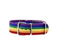 BDM Pulsera o Collar para gatos con la bandera LGTBI ajustable de tela y con hebilla metálica color plata.