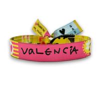 BDM - Pulsera Valencia | Diseño Bandera Senyera, fallas y Murciélago | Brazalete Ajustable (0-22 cm) | Fallas y orgullo valenciano - Modelo 1