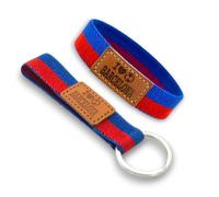BDM - Pulsera y Llavero Azulgrana Barcelona y Futbol | Tela Elástica "I Love Barcelona" | 2 tallas | Pack o Individual | Hinchas Cules - Modelo 5