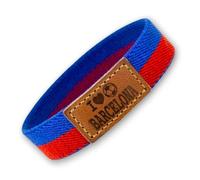 BDM - Pulsera y Llavero Azulgrana Barcelona y Futbol | Tela Elástica "I Love Barcelona" | 2 tallas | Pack o Individual | Hinchas Cules - Modelo 2