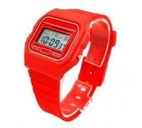 BDM - Reloj clásico Casiopea Original para Hombre Mujer, niña o niño de Pulsera Digital con Alarma. Un Regalo Vintage. - Rojo